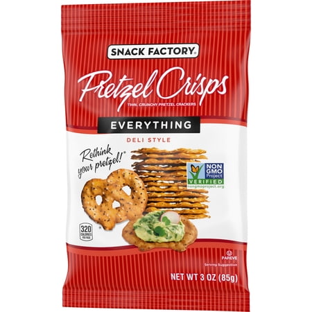SNACK FACTORY PRETZEL CRISPS, EVERYTHING, 3 OZ