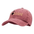 thumbnail image 2 of Finished Embellished Phrase Embroidered Unstructured Cotton Cap - Wine OSFM, 2 of 5