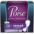 thumbnail image 1 of Poise Ultra Thin Incontinence Pads, Ultimate Absorbency, Long Length, 26 Count, 1 of 5