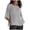 #07Gray, variant on Linen Shirts for Women Solid Color Basic 3/4 Sleeve Tops Summer Casual Crewneck Tunic Top Plus Size Vacation Blouses Blue S