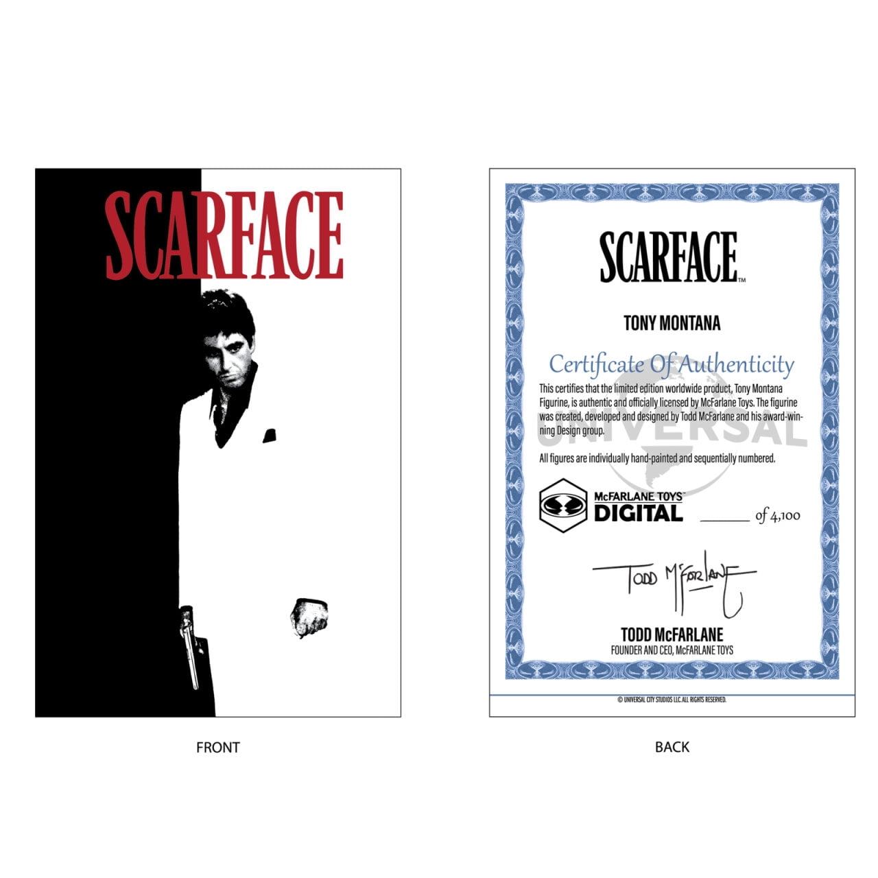 Tony Montana (Scarface) 6" Posed Figure with McFarlane Toys Digital Collectible