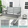 thumbnail image 2 of FODINGHILL Outdoor Hanging Porch Swing with 2 Seat，HDPE All Weather Swing Chair, Patio Swing Chair for Garden, Courtyard, 600LBS Weight Capacity, Gray, 2 of 9