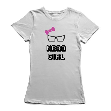 Pixel Nerd Girl Glasses Pink Ribbon Women's White T-shirt | Walmart Canada