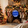 thumbnail image 2 of Welcome Sign for Front Door, Merry Christmas Round Metal Wall Art Wreaths, Winter Snowflake Xmas Blue Outdoor Indoor Wall Hanging Sign for Porch Decor Housewarming Gifts 7.9 Inch, 2 of 8