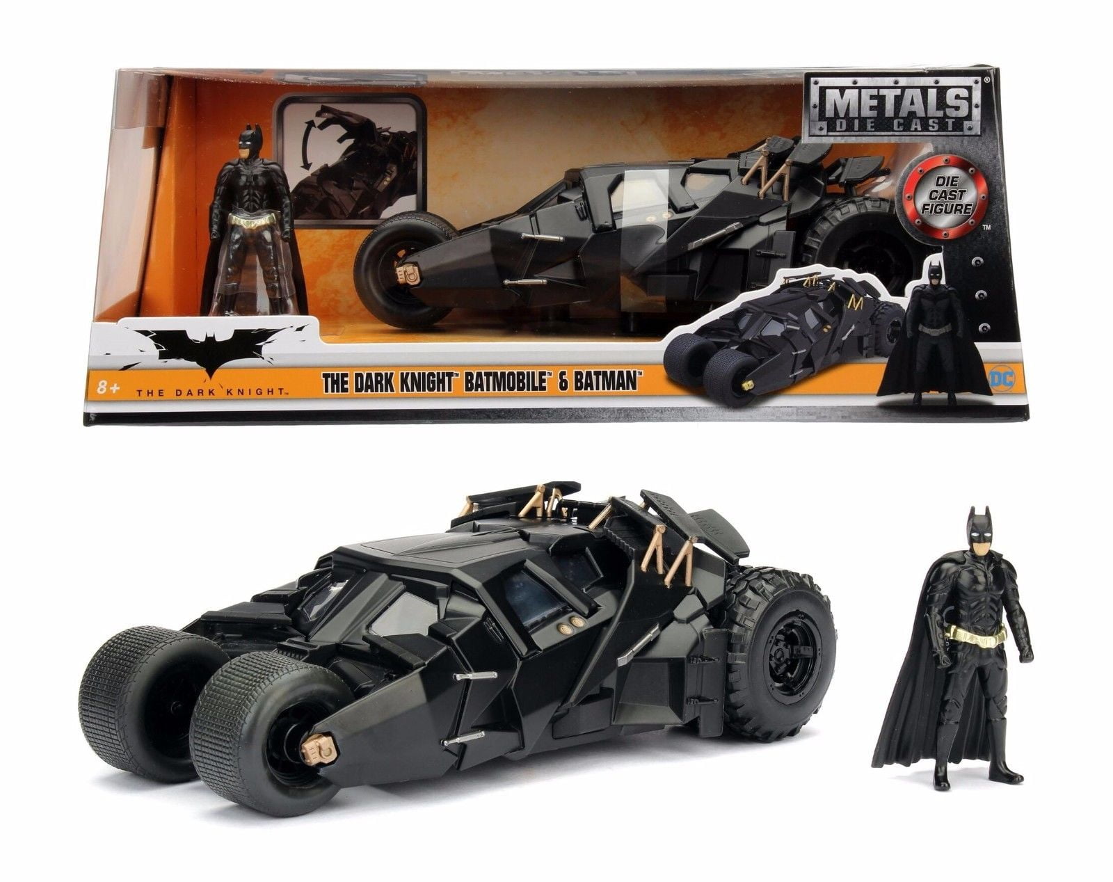DC BATMOBILE WITH BATMAN FIGURE THE DARK KNIGHT RISES TOY FOR KIDS GIFT NEW