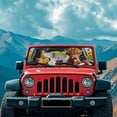 thumbnail image 3 of Binienty Sunflower Highland Cow Print Sun Shade For Car Windshield Easy Installation Universal Compatible with Jeep Gladiator JT 2020-2025 Reflect UV Car Window Sunshade Folding Auto Sun Blocker, 3 of 7