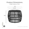 thumbnail image 3 of Furniture of America Tej Round Metal and Rattan Black Coffee Table, 3 of 16
