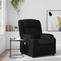 vidaXL Massage Recliner Chair Black Faux leather, metal, plywood Medium