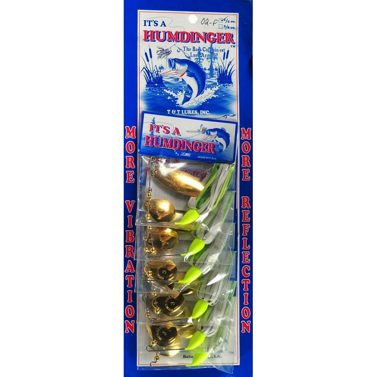 Humdinger Lures Spinnerbait, Gold Colorado & Gold Willow Blade, 1/4 oz 