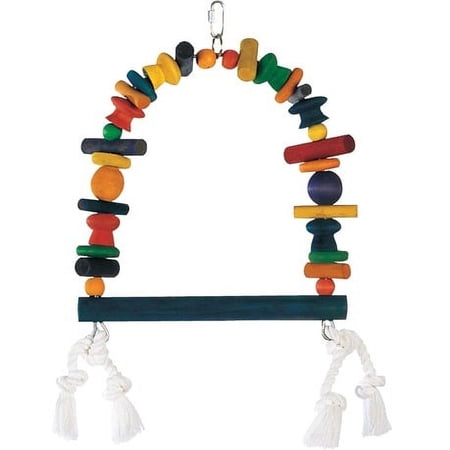 Living World Junglewood Wood & Rope Swing Bird Toy - DS