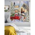 thumbnail image 3 of Christmas Winter Snowman Sheer Curtains 63 inches Long, Red Truck House Xmas Tree Snowflakes Light Filtering Sheer Window Curtains Rod Pocket Voile Drapes for Bedroom Living Room, 2 Panels 52"Wx63"L, 3 of 6
