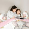 thumbnail image 5 of jejeloiu Kawaii Wild Elephant Bedding Comforter Set,Country Floral Blossom Twin Comforter Sets,Pink Loves Rainbow Bedding Set For Girls,Microfiber Bedroom Decor Reversible,2pcs, 5 of 8