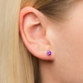 thumbnail image 3 of Brilliance Fine Jewelry Adult Sterling Silver Simulated Diamond Purple and Clear Trio Ear Set, 3 of 5