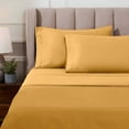 thumbnail image 2 of Impressions Anathema Egyptian Cotton Solid Deep Pocket Sheet Set, Olympic Queen, Gold, 4-Pieces, 2 of 14