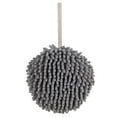 thumbnail image 2 of JeashCHAT Fuzzy Ball Hand Towel for Kitchen Bathroom, Dry Your Hands Instantly, Cute Hanging Hand Towels Ball for Kids Adult, Super Soft Absorbent, Gray, 2 of 5