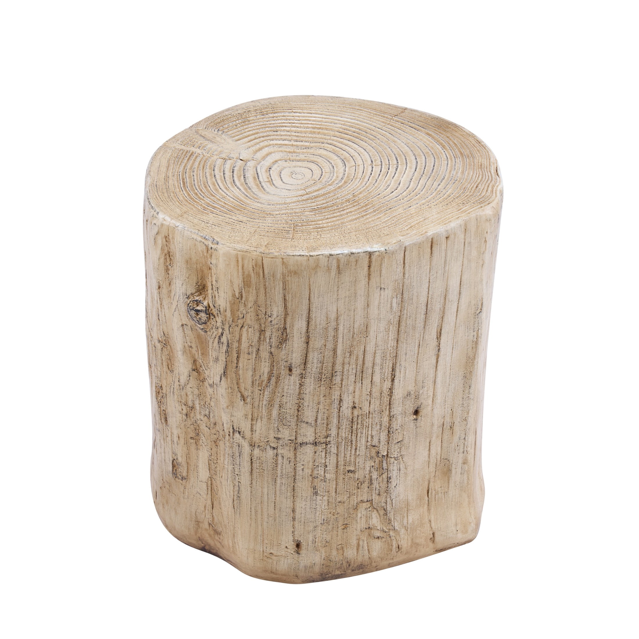 Christopher Knight Home MGO Tree-Stump Side Table, Lightweight Concrete Accent Table, Natural Wood Grain