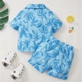 thumbnail image 6 of TAIAOJING Toddler Boys Short Sleeve Cartoon Leaves Prints T Shirt Tops Shorts Beach Child Kids Gentleman Outfits For 18-24 Months, 6 of 9