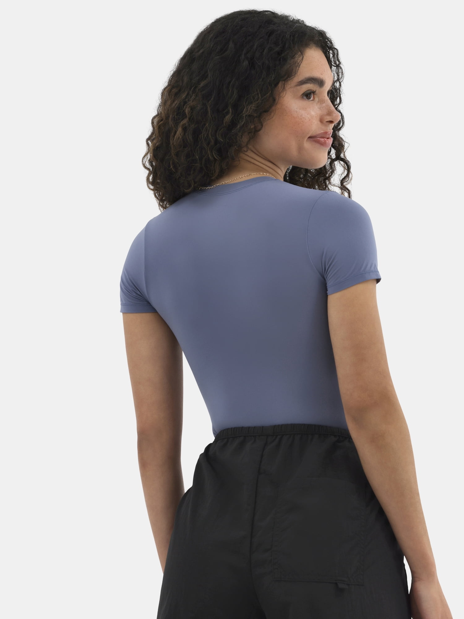 No Boundaries Fit Stretch Tee with Short Sleeves, Women's XS-XXXL