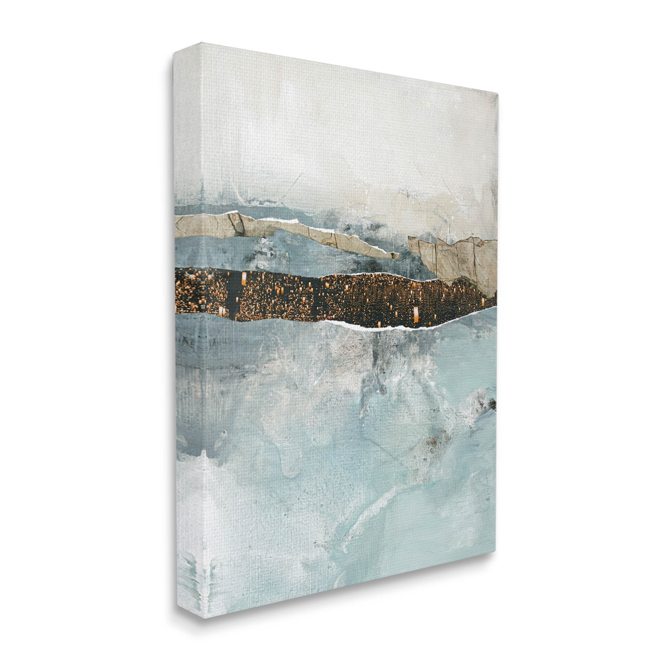Stupell Industries Layered Mixed Media Collage Painting Gallery Wrapped Canvas Print Wall Art, Design by Design Fabrikken