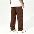 thumbnail image 5 of Resicozy Baggy Sweatpants Men Wide Leg Casual Joggers Cotton Loose Drawstring Elastic Waist Pants with Pockets Coffee XL, 5 of 8