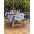 thumbnail image 3 of Outdoor Tablecloth with Umbrella Hole for Patio/Picnic/Party/Camping, Navy Blue Checkered Waterproof Table Cloth Rectangle Table Cover Washable, Vintage Floral Plaid Aesthetics (54"x 80"), 3 of 9