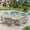 Sandshell Table- Sandshell Chairs, variant on VOXBIN 5 Pieces All Weather Outdoor Patio Dining Set - 40.6" Round Outdoor Table and 4 Patio Swivel Chairs for Lawn Garden
