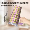 thumbnail image 5 of Geometric Texture 20oz Stainless Steel Tumbler with Handle, Double Wall Insulated Travel Coffee Cup Leak Proof Straw, 5 of 5