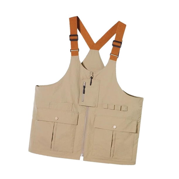 Chaleco multibolsillos elegante con correa para el hombro para acampar, montar a caballo, senderismo y calle.