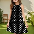 thumbnail image 2 of ZACPNCV Girls' Sleeveless Dress Summer Casual Sundress Skater Swing Twirly Halter Dress Black 11-12 Years, 2 of 7