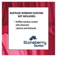 thumbnail image 6 of Stoneberry Home Ruffled Window Curtain Set Polyester Burgundy, 6 of 6