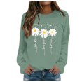 thumbnail image 1 of WEAIXIMIUNG Chandails en Molleton pour Femmes Graphiques Mode et Décontracté Automne et Hiver Imprimé Floral Chrysanthème Col Rond Ample Manches Longues Sweat à Capuche, 1 of 4