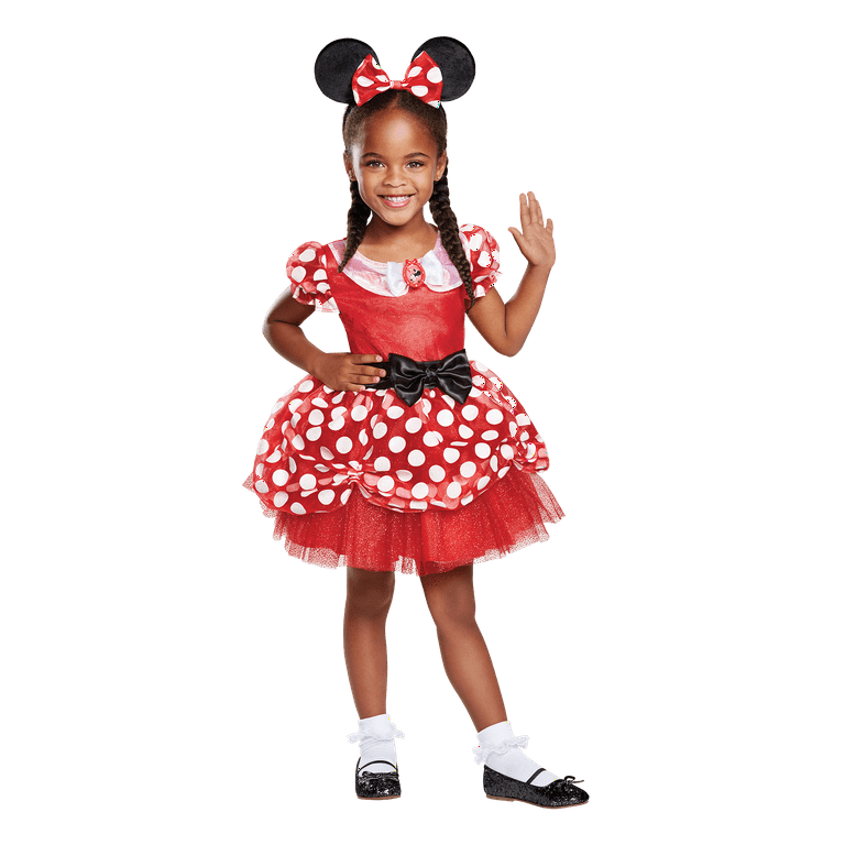 Disguise Minnie Mouse Classic Girl's Halloween Fancy-Dress Costume for  Toddler, 2T 