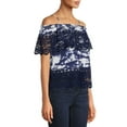 thumbnail image 4 of No Boundaries Juniors’ Off-the-Shoulder Woven Top, 4 of 6