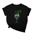 thumbnail image 2 of VgaVtl Short Sleeve Womens T Shirt Cotton St. Paddy's Day Womens Plus Size Tops Comfy Regular Graphic Daily Leisure Tops,Black S, 2 of 5