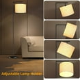 thumbnail image 5 of Pazzo 64" 1-Light Modern Adjustable Black LED Floor Lamp with Linen Shade and 9W Bulb, 5 of 7