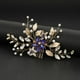 thumbnail image 4 of Peine para el cabello sencillo europeo y americano hecho a mano con inserto de diamante azul perla, accesorios para tocado de vestido de banquete, 4 of 5