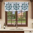 thumbnail image 6 of Teal Rudder Coastal Curtain Valances for Windows, Kitchen Valance Window Treatments Panel 2 Pack, Summer Beach Ocean Nautical Rod Pocket Short Curtains for Bathroom Bedroom 42 x 18 Inch, 6 of 8