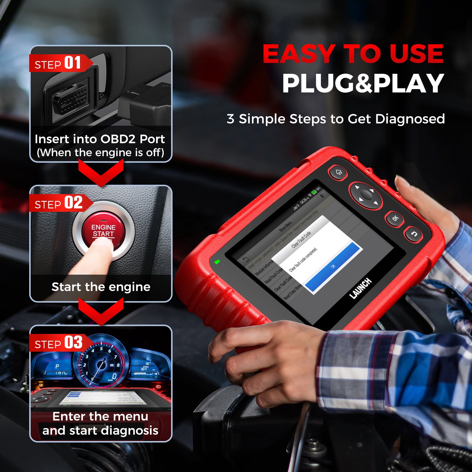 Free Shipping! LAUNCH CRP123X Elite OBD2 Scanner Car Diagnostic