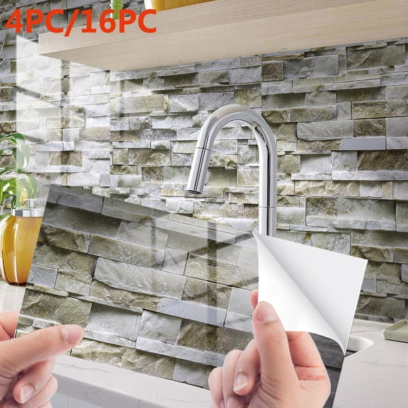 Peel and Stick Tile Stickers, Heat Resistant Waterproof Self-Adhesive Wall Decals, Anti-Yellow Easy Clean Removable Wall Decor, PVC Tile Stickers for Kitchen, Bathroom & Home Wall Renovation