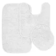 thumbnail image 2 of Gorgeous Home Linen 3pc Bathroom Soft Rug Set Large Rug , Contour Mat, and Toilet Lid Cover Rubber Backing Solid Color Off White #6, 2 of 6