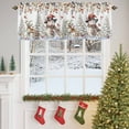 thumbnail image 4 of Valances for Windows Snowman Reindeer Winter Snow Rod Pocket Short Curtain for bathroom living room bedroom Pine Tree Leaves on White 1 Panel 42x12in, 4 of 7