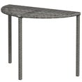 thumbnail image 1 of CoSoTower Half Round Side Table, PE Rattan Coffee Table with Metal Frame for Patio, Garden, Balcony, Grey, 1 of 7