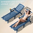 thumbnail image 6 of LOYALICE Adjustable Wheeled HDPE Plastic Outdoor Patio Lounge Chair W/ Cup Holder,78.3"x25.1"x16.3", Navy Blue, 6 of 11