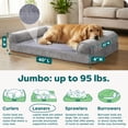 thumbnail image 3 of FurHaven Pet Products Faux Fur & Velvet Orthopedic Sofa Pet Bed for Dogs & Cats - Smoke Gray, Jumbo, 3 of 9