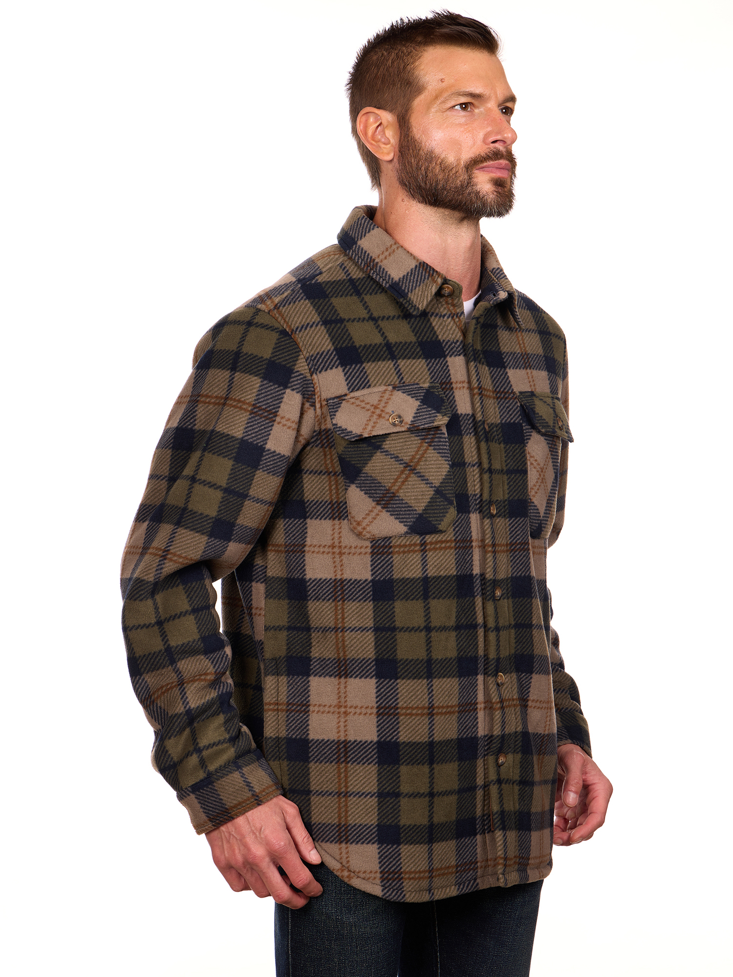 Bass Creek Outfitters Men's Plaid Fleece Shirt Jacket photo 6