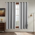 thumbnail image 4 of Blackout Curtains - Insulated Sunscreen Drapes, Room Darkening No-Drill Window Coverings for Bedroom & Living Room, Modern Chic Polyester Fabric, Light Blocking & Heat Insulating Gray, 4 of 6