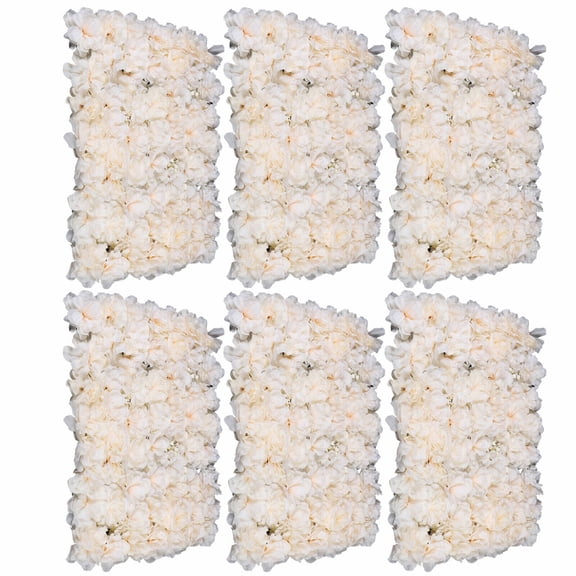 Miumaeov 3D Flowers Wall Panels 6 Pack 24'' x 16'' Artificial Flower Wall Background Silk Rose Flower Panels for Backdrop Home Party Wedding Wall Decorations
