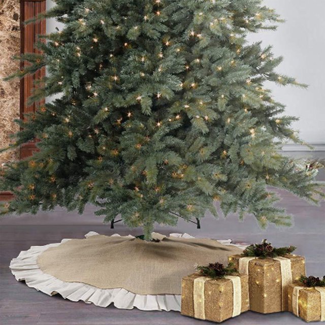 Adornos navideños, adornos para árboles de Navidad, faldas para árboles de Navidad con lentejuelas, decoración para la base del árbol de Navidad, accesorios para arreglos de escenas, cerramiento para