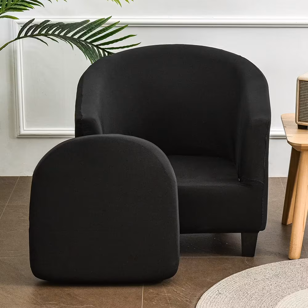 thumbnail image 2 of Housse de Chaise 2 Pcs Extensible Imprimée Baril Rond Housses de Chaise Amovibles avec Fond Élastique Protecteur de Meubles pour Salon,07, 2 of 5
