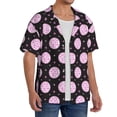 thumbnail image 2 of Balery Pink Groovy Disco Ball Men's Casual Button Down Shirt Short Sleeve Textured Summer Cuban Beach Shirts-, 2 of 7